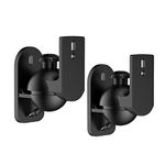 Techly Adjustable Speaker Wall Mount Stand Bracket Speaker Holder Capacity Up to 3kg Black 2 Pair