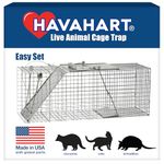 Havahart 1085 Easy Set One-Door Cage Trap For Raccoons, Stray Cats, Groundhogs, Opossums, And Armadillos