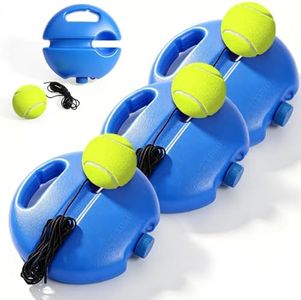 YTXOX Tennis Ball Training Baseboard, Portable Solo Tennis Trainer Set, Tennis Practice Training Tool, Tennis Rebounder, Tennis Trainer with String for Adult Kids an Beginners (3 Pcs)
