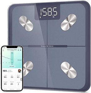 Etekcity Smart Scale for Body Weight, Accurate to 0.05lb (0.02kg) Digital Bathroom Weighing Machine for Fat Water Muscle BMI for People, Bluetooth Electronic Body Composition Monitors, 400lb, Blue