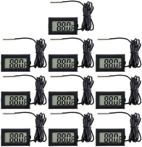 10 Pieces of Digital LCD Thermometers, Temperature Digital LCD Refrigerator Thermometers, Water Temperature, with Probes, in Fahrenheit.