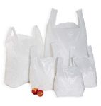 Sabco - 11 x 17 x 21" Strong White Vest Style Plastic Carrier Bags | Heavy Duty 21mu | 100% Recyclable Eco Friendly (100)