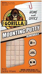 Gorilla Removable Mounting Putty, 84 Pre-Cut Squares, Off White, (Pack of 1)