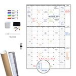 Large Dry Erase Calendar for Wall -3 Month Wall Calendar, 36"x52"(Vertical) - Monthly Calendar for Home,Office,Classroom -Whiteboard Premium Laminated Poster