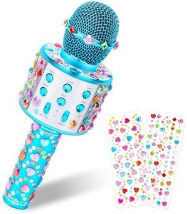 Toys for 5-11 Year Old Girls- Kids Microphone Gifts for 6-10 Year Old Boys Toys Age 5 6 7 8 9 Birthday Creative Gifts Presents for 5-12 Year Old Boys Mosaic Kits for Children