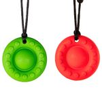 Chew Toys for Autistic Children, Seeway Pop Sensory Chew Necklaces for Kids with Teething, ADHD, Autism, Biting Needs,Silicone chewlery Necklace for Boys and Girls