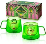 Dragon Glassware x Wicked Ozpresso Cups - 8 oz Espresso Cups Set of 2 - Insulated Double Walled Glass Coffee Mugs to Keep Beverages Hot or Cold Longer - Wicked The Movie Cup