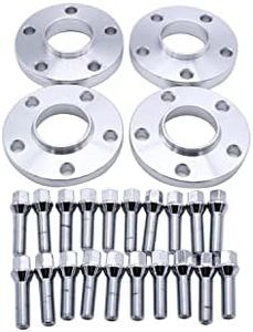 4PCS 15mm& 20mm Spacers 5x112mm Hubcentric Forged Wheels Spacer Kit Mit 20x Lug Bolts M14x1.5 Hub Bore 66.5mm for Audi A5