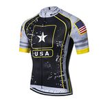 New Pro Full Zipper Men's Cycling Jersey Short Sleeve Riding Shirt USA, 1cd6086a, Large