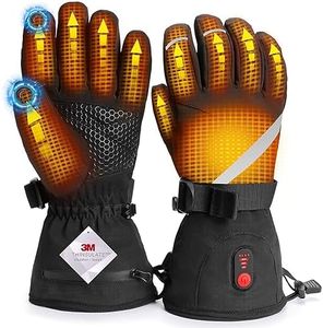 YELUFT Heated Gloves for Men Women - Rechargeable Heated Gloves 7.4V 3000mAh Battery Powered Waterproof Electric Heating Gloves for Cold Winter Arthritis Hands Skiing Hunting (XL-21.1CM- Male)