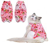 KUTKUT Cat Dog Sterlization Suit, Cat Surgery Recovery Suit | Physiological Poly cotton Breathable Apparel for Abdominal Wounds or Skin Diseases Hook & Loop Closure Costume for Cats (Size:XL, Chest: 40cm)