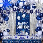 Blue Birthday Decorations for Men W