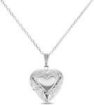 Silver Tone Picture Photo Small Love Heart Locket Necklace Kids Girls Pendant 16