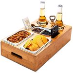 Allalley CouchBar - Practical Sofa Tray with Two Snack Bowls, Sauce Dish, and Bottle Holder with Detachable Snackbox. Couch Butler, Couch Organizer, Sofa Organizer, Sofa Tray