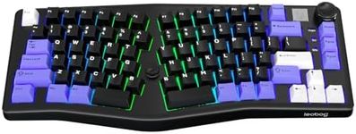 CORBOBO x LEOBOG A75 Alice Ergonomic Keyboard, Gasket Wireless Mechanical Gaming Keyboard Tri-Mode BT5.0/2.4G/Wired with Joystick and Knob, 75% Layout RGB Backlit Hot Swappable Linear Switches for Win