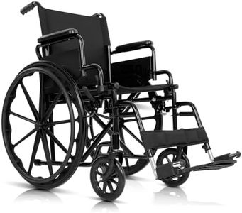 Vive Mobility Foldable Wheelchair for Adults - Portable Wheel Chair for Seniors - Folding Chair w/Wheels for Travel, All Terrain - Elderly & Disabled & Supports up to 250 lbs - Compact & Collapsible