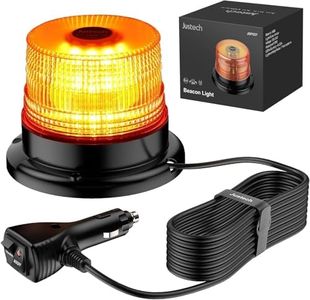 Justech 40LEDs Amber Strobe Light Emergency Warning Strobe Light Flashing Beacon Lights 7 Flash Modes Waterproof with Magnetic Base for 12/24V Truck Vehicle Tractor Bus (Amber Lens, Amber Light)