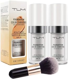 2 TLM Colour Changing Foundation, Adjusting Naked, UV SPF 15, 30 ml, Flawless Full Coverage Natural Color Moisturizing Pack of 2