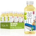 Tea PI Iced Tea – Oolong Tea, Green Grape Sweet Iced Fruit Tea Bottles, Real Juice, -16.9 fl oz, 500mL, 15 Pack