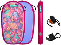 FunWater Inflatable Bodyboard Speed Skin PVC Portable Swimming Board with Wrist Strap, Foot Pump, Non-Slip Beach Racing Board for Beginners and Advanced Surfers, Beach Surfing with Handles