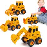 Olbyefly Construction Toys for 2 3 4 5 6 + Year Old Boys Kids Toddlers Girls, Sandbox Excavator Toy Trucks Construction Truck Toys Vehicles Bulldozer Road Roller Toy Christmas Birthday Gifts for Boys