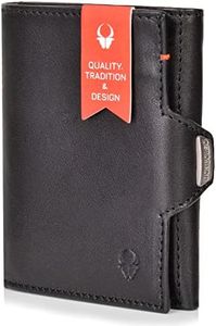 DONBOLSO Wallet NextGen I Modern Slim Wallet Without Coin Pocket I Trifold Purse with RFID Protection I Up to 11 Cards I Genuine Leather Credit Card Holder for Men and Women I Nappa Black
