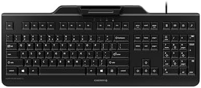CHERRY Secure Board 1.0 - USB Keyboard – Smart Card Reader - Wired - GS Approval - QWERTY Security Keyboard – Black