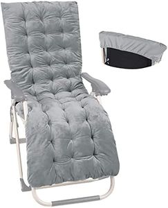 REDCAMP 21" Wider Chaise Lounge Chair Cushion for Patio Furniture, Thicker Soft Comfortable Zero Gravity Chair Pad for Outdoor Indoor Home Office, Grey 65"x21"