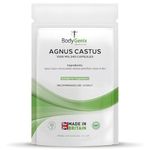 Bodygenix Agnus Castus Capsules - 1000mg Menstrual Cramps Relief Hormones PMS Fertility Support - Natural Food Supplement 240 Caps 8 Month Supply