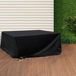 Marlow Outdoor Furniture Cover, Patio Covers Waterproof Garden, 210D Oxford Fabric Table Chair Set Sofa Lounge Cover Rain UV Protector 213cm x 132cm x 74cm Black