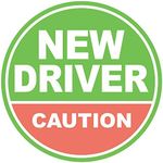 GEEKBEAR New Driver Car Magnet - Colorful, Reflective, Weather-Resistant - Circular 4.7 x 4.7 in (Pastel Green/Salmon) - Discontinued Soon