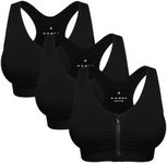 Women's Zip Front Sports Bra Wirele