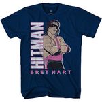 WWE WCW Bret Hart Shirt - Bret The Hitman Hart - The Hearthrob - WWF World Heavyweight Chamption Bret Hart T-Shirt, Navy, Small