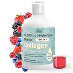 NUTRI Beauties Hydrolysed Marine Collagen Liquid Drink Supplement 10,000Mg + Hyaluronic Acid, Biotin, Vitamin C, D for Hair, Skin,Nails, Joints, 500ml