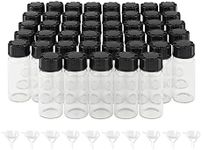 Newzoll 45Pcs Glass Lab Sample Vials 10ml/ 0.3oz Transparent Liquid Sampling Sample Glass Bottles Vials Containers Glass Thread Bottles with 10 Funnels