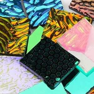 MUCOFEI 3bags COE90 Dichroic Glass Scrap Assorted Fusible Glass Fusing Microwave kiln Glass for Jewelry Making Supplies