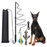 KOXXUD Flirt Pole Dogs, Dog Flirt Pole Extra Strong for Large Medium Small Dogs to Keep the Dog Entertained and Physically Exhausted Rope+Beaver