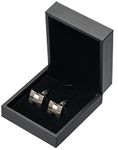 PU Leather Small Cufflink Gift Box Jewelry Display Case (Black)