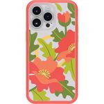 OtterBox iPhone 14 Pro Max Symmetry Series Clear Case - Quilted Poppies (Red), Snaps to MagSafe, Ultra-Sleek, Raised Edges Protect Camera & Screen