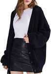 QUALFORT Women's Black Cardigan Swe