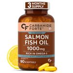 Carbamide Forte Omega 3 Fish Oil Capsules Softgel 1000mg | Omega 3 Supplement Softgel For Men & Women | Salmon Fish Oil Omega3 Supplement 90 Softgels