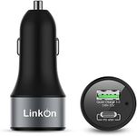 LinkOn 63W Car Charger With 45W USB-C PD3.0 PPS and 18W USB-A QC3.0 Compatible with MacBook Pro Chromebook iPhone Xs/Max/XR/X/8 iPad Pro/Air 2/Mini, Samsung Galaxy S9/S10/S20 Pixel Nexus Huawei