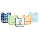 Luvable Friends Unisex Baby Waterproof PEVA Bibs, Dinosaur, One Size