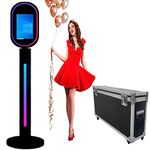 ZLPOWER 13.3 Inch Portable Mirror Photo Booth with Camera Magic Mirror Shell Stand Selfie Photobooth Machine Touch Screen with Round Ring Light and Flight Case for Events Wedding Rental Business