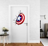 Tanisha Collection Captain America Shield Door Sticker | Sticker for Living Room, Bedroom, Office (Vinyl, Standard, Multicolour)