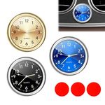 FunnAura 3PCS Stick On Car Clocks for Dashboard, Round Mini Light Up Car Clock Decoration