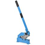 vidaXL Hand Lever Shear - 200 mm Blade, Heavy-Duty Design for Cutting Sheet Metals/Flat and Round Bars, Max Cutting Thickness 6 mm, Auto Spring Return Lever, Blue