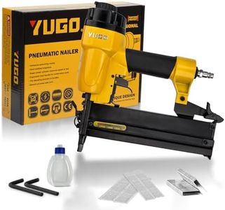 YUGO 18GA Pneumatic 2-in-1 Brad Nailer and Fine Wire Stapler, Heavy-Duty Air-Powered Nail Gun for Furniture, Cabinets, Doors, and Trim