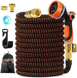 Gaeymy Tuyau Arrosage Extensible 30m, Tuyaux D'arrosage Embout 10 Modes Pistolet, 3/4" 1/2" Raccord Adaptateur Robinet Cuisine, Tyau Arrosage Retractable Extensibilités Support Tuyau-arrosage Mural