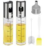 Lifhety Oil Spray Bottle 2 Pack, 100ml Olive Oil Sprayer for Cooking Air Fryer, Kitchen, Glass Oil Dispenser Leakproof with Large Funnel